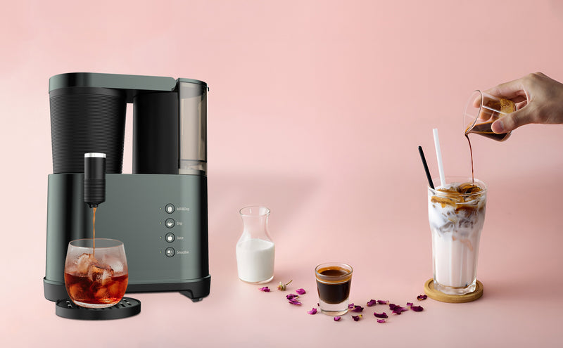CXBER®BrewFlex All-in-One Coffee Machine: Brew, Grind, Blend, and Crush Ice for Personalized Beverages. Saves Time, Space, and Effort, and Easy to Clean